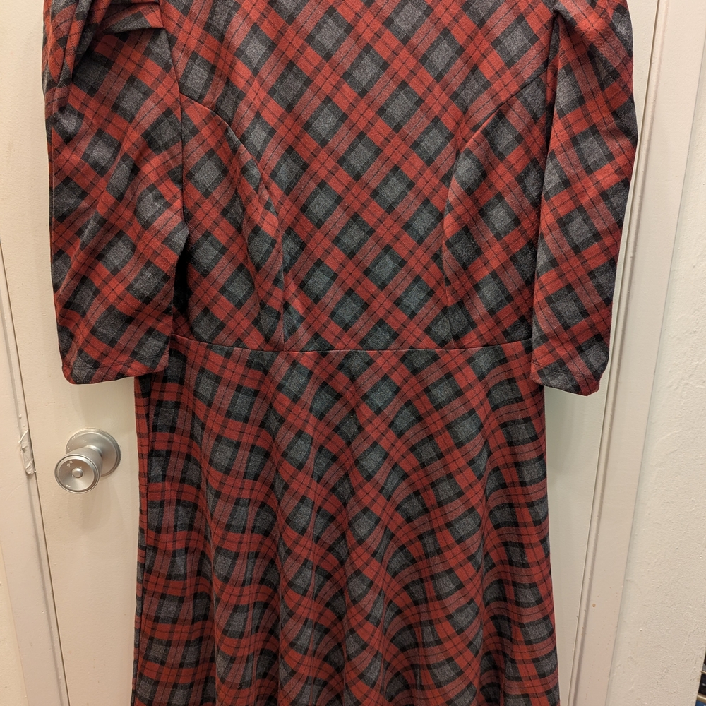 Red and Black Plaid Dress